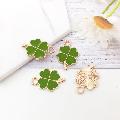 20 Pcs Four-Leaf Clover DIY Jewelry Pendants