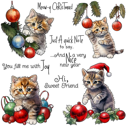 Christmas Kitten Clear Stamps