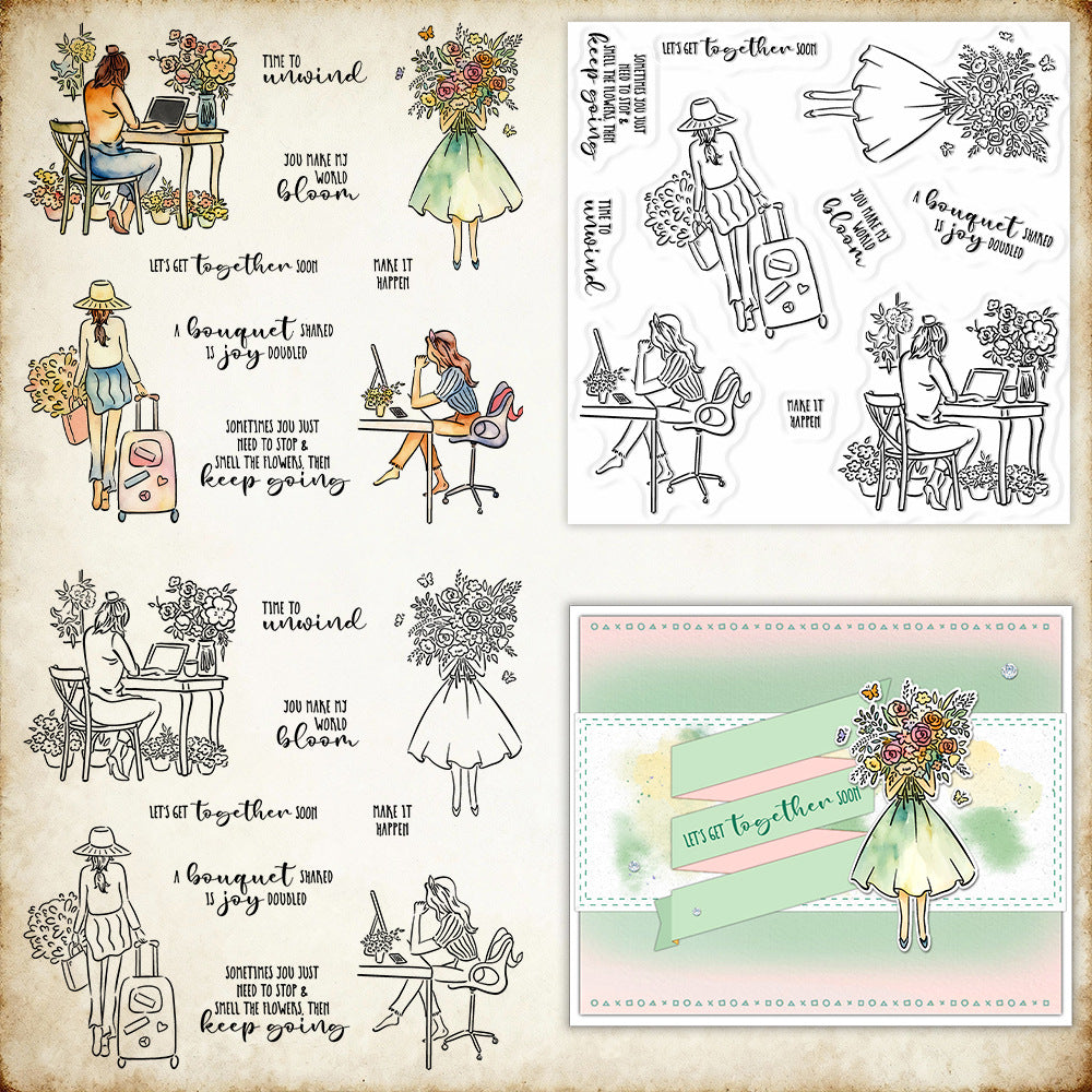Girl's Daily Life Clear Stamps