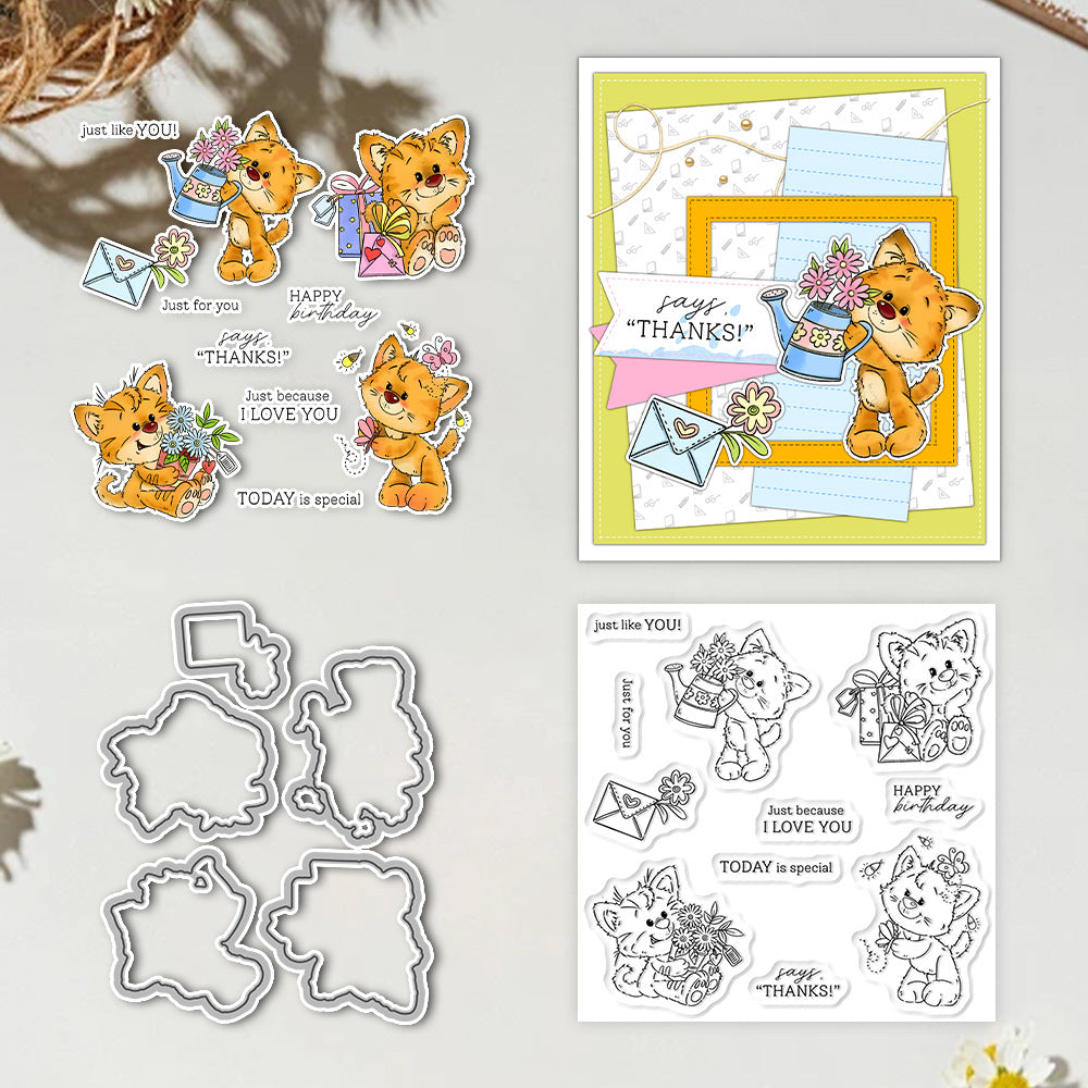 Happy Kitten Dies & Stamps Set