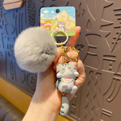 Cute Cat Plush Keychain
