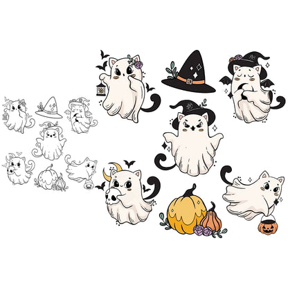 Cute Witch Ghost Dies & Stamps Set