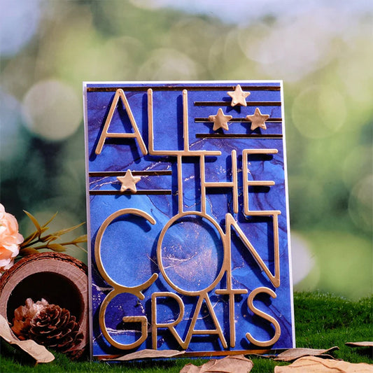 "All The Congrats" Phrase Metal Cutting Dies