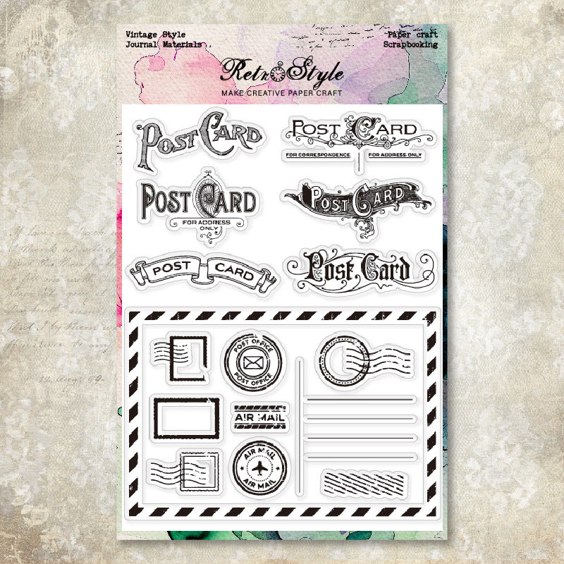 Retro Background DIY Scrapbook Clear Stamps