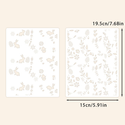 2 PCS Easter Theme Pattern DIY Painting Hollow Stencil