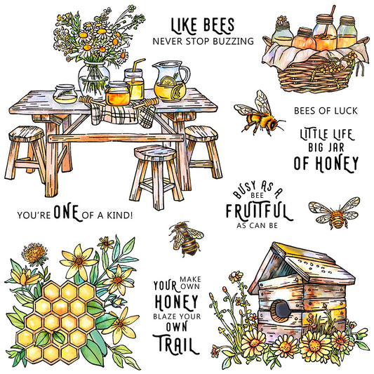 Bee Dining Table Clear Stamps