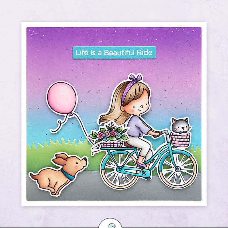 Riding Girl Dies & Stamps Set