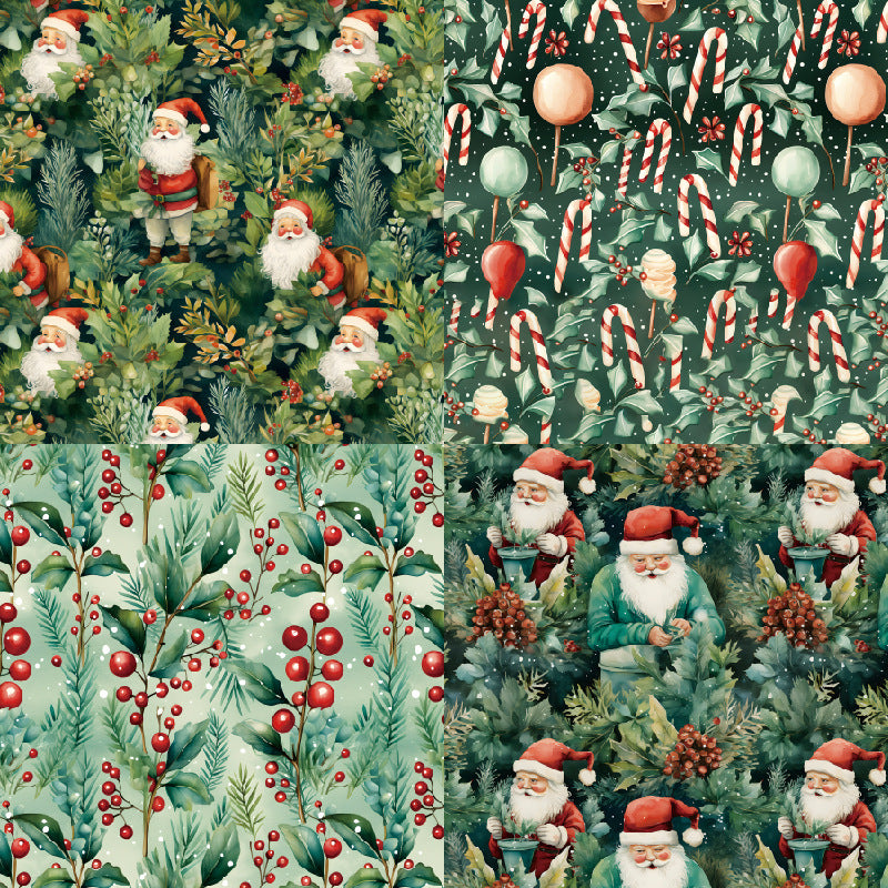 24PCS 6" Bearded Santa Claus Scrapbook Paper & Cardstock