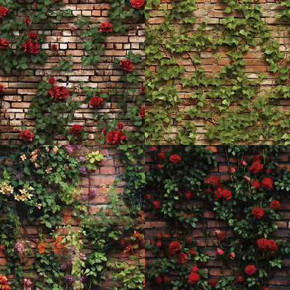 24PCS 6" Roses on Wall Scrapbook Paper & Cardstock