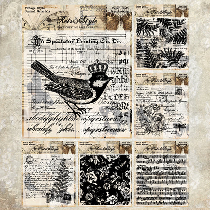 Vintage Style DIY Scrapbook Clear Stamps