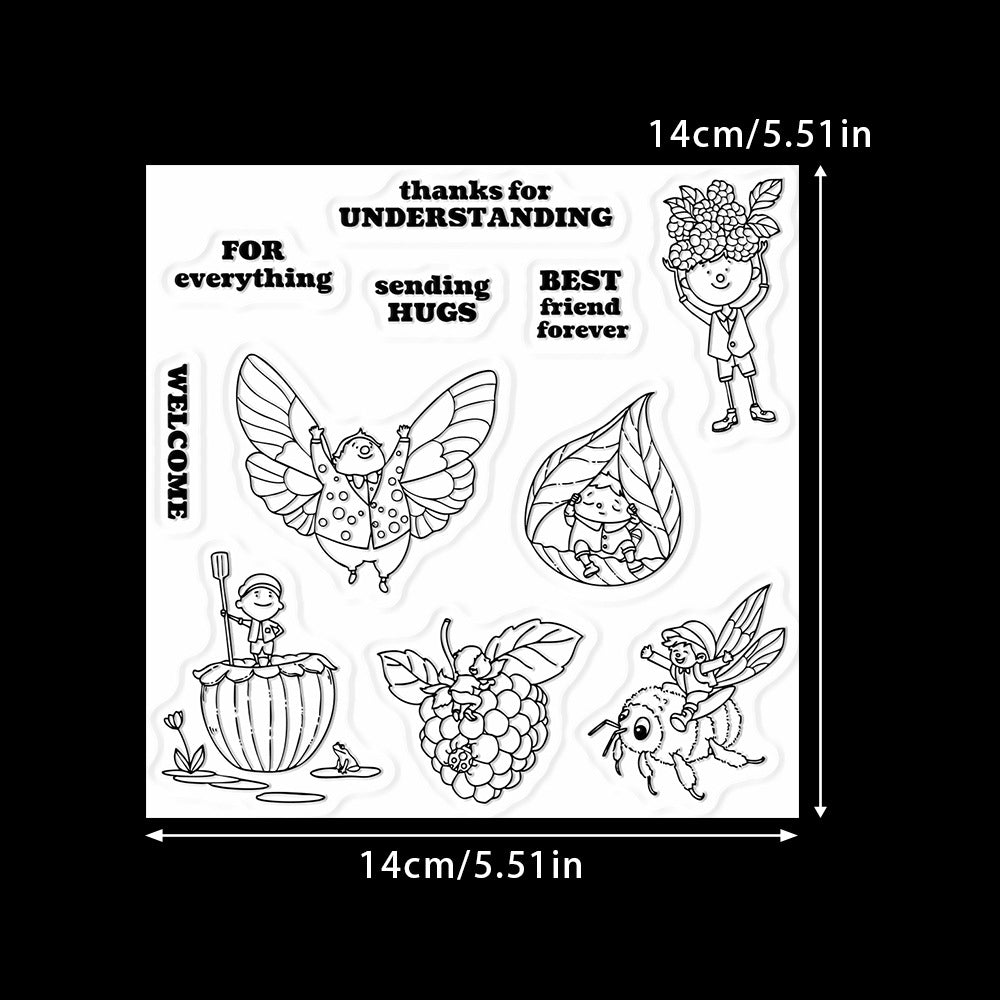 Plum and Little Man Clear Stamps