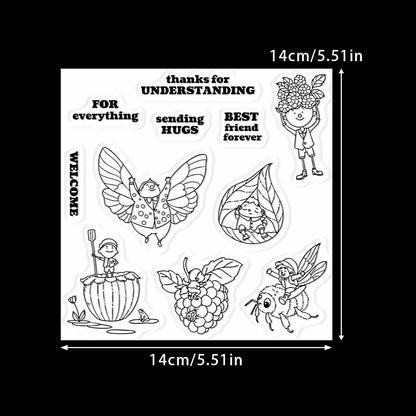 Plum and Little Man Clear Stamps