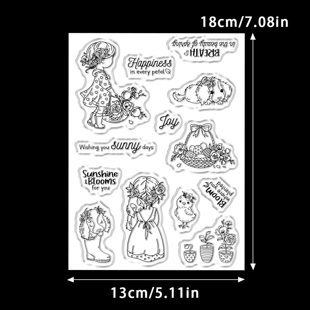 Cute Little Girl Clear Stamps