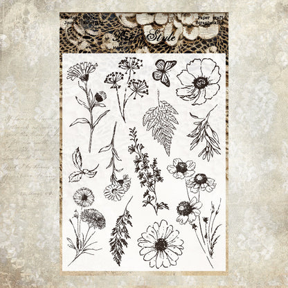 Retro Background DIY Scrapbook Clear Stamps