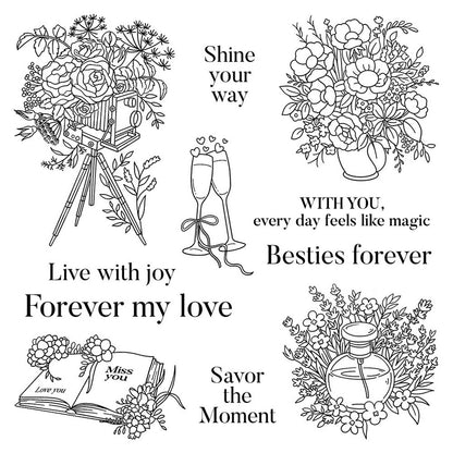 Flowers and Blessings Clear Stamps