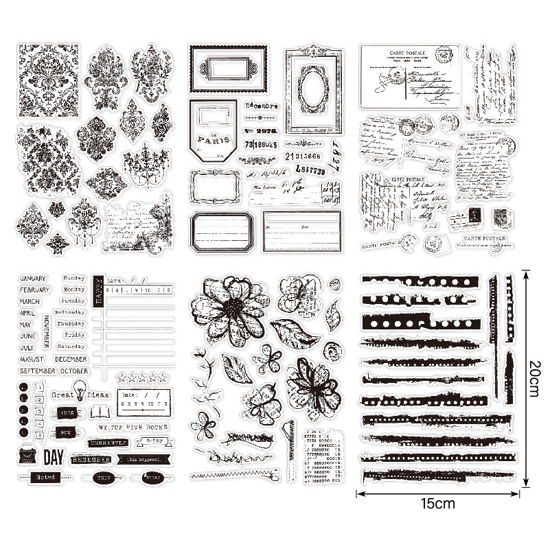 Vintage Background DIY Scrapbook Clear Stamps
