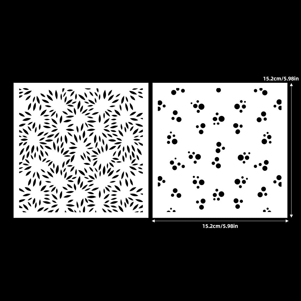 2 PCS Decorative Background DIY Painting Hollow Stencil