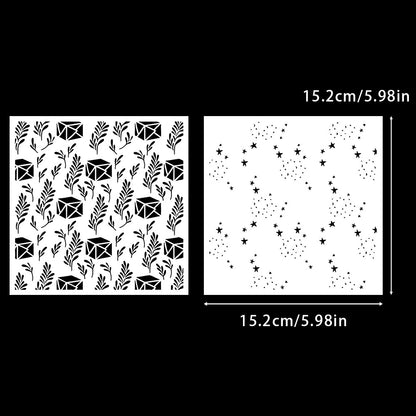 2 PCS Decorative Background DIY Painting Hollow Stencil