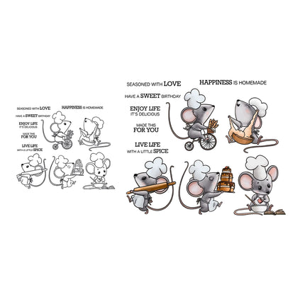 Cute Pastry Chef Mouse Dies & Stamps Set