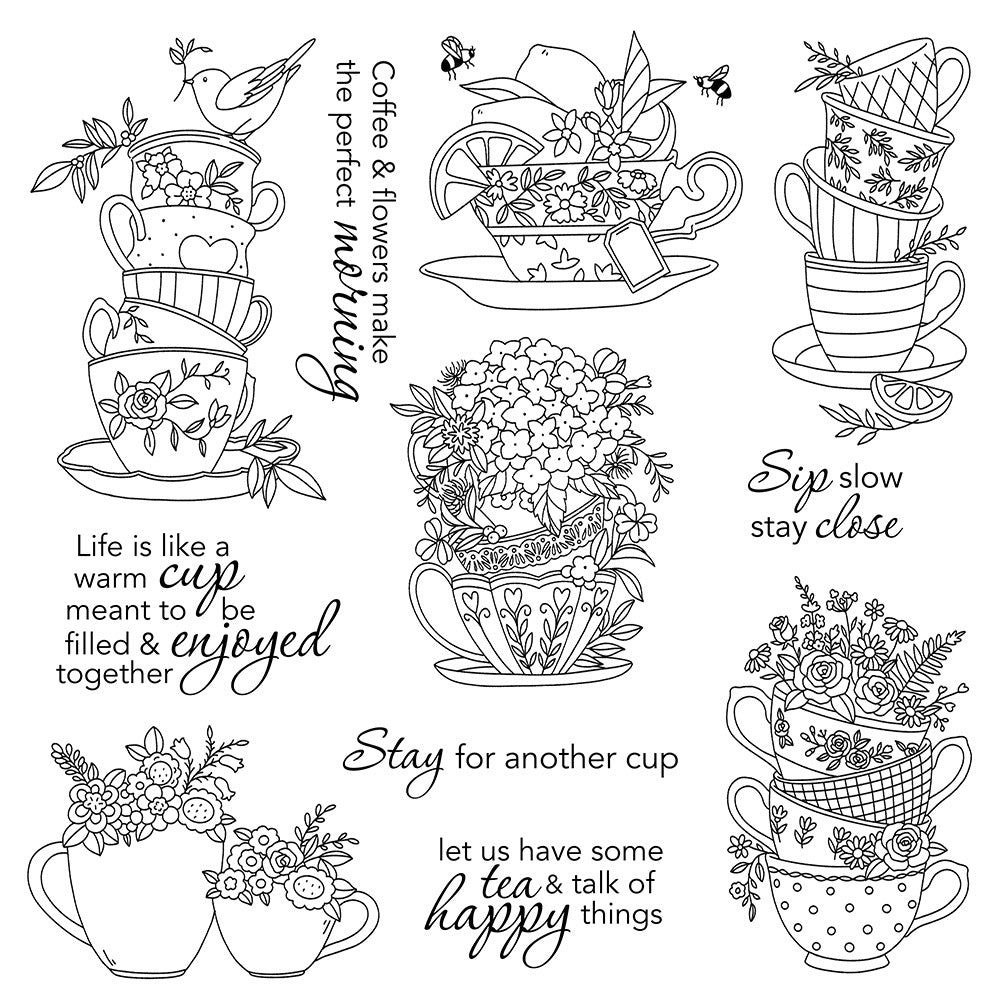 Tea Cup Coffee Cup Clear Stamps