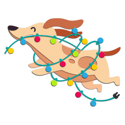 Puppy and String Lights Metal Cutting Dies