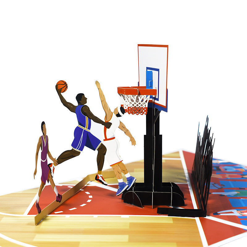 3D Creative Basketball Pop-Up Greeting Card