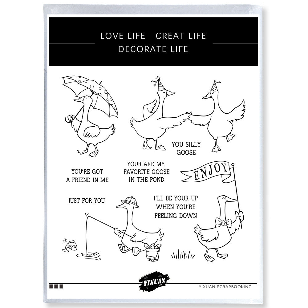 Cartoon White Goose Dies & Stamps Set