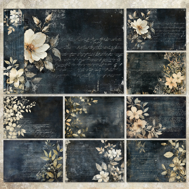 A5 Retro Flower Journal Scrapbook Paper