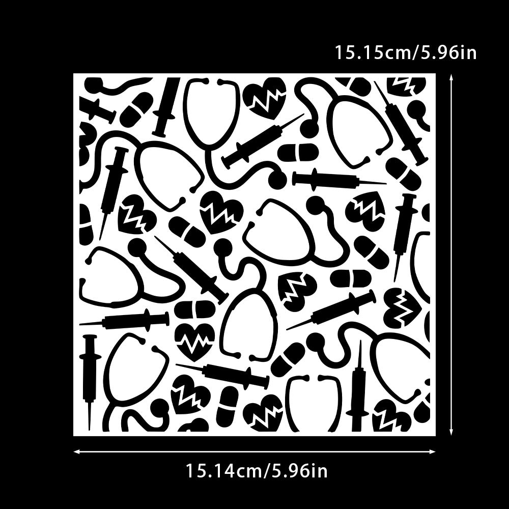 Stethoscope Pattern DIY Painting Hollow Stencil