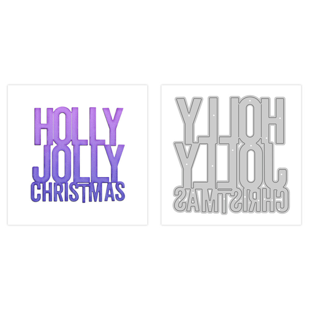 "HOLLY JOLLY CHRISTMAS" Phrase Metal Cutting Dies