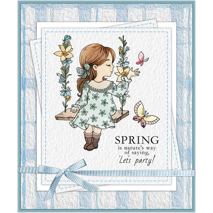 Cute Little Girl Clear Stamps