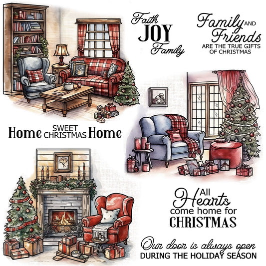 Cozy Home In Winter Clear Stamps