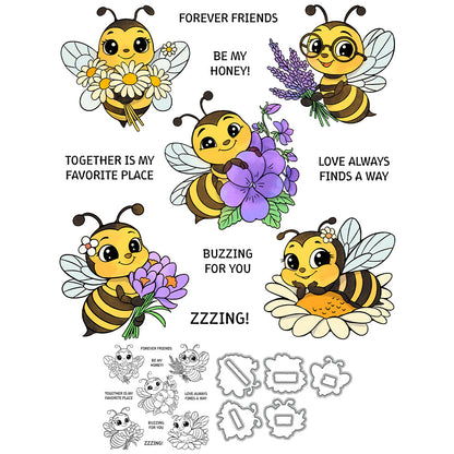 Cute Bee Dies & Stamps Set