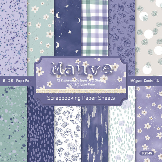 24PCS 6" Mauve Scrapbook Paper & Cardstock