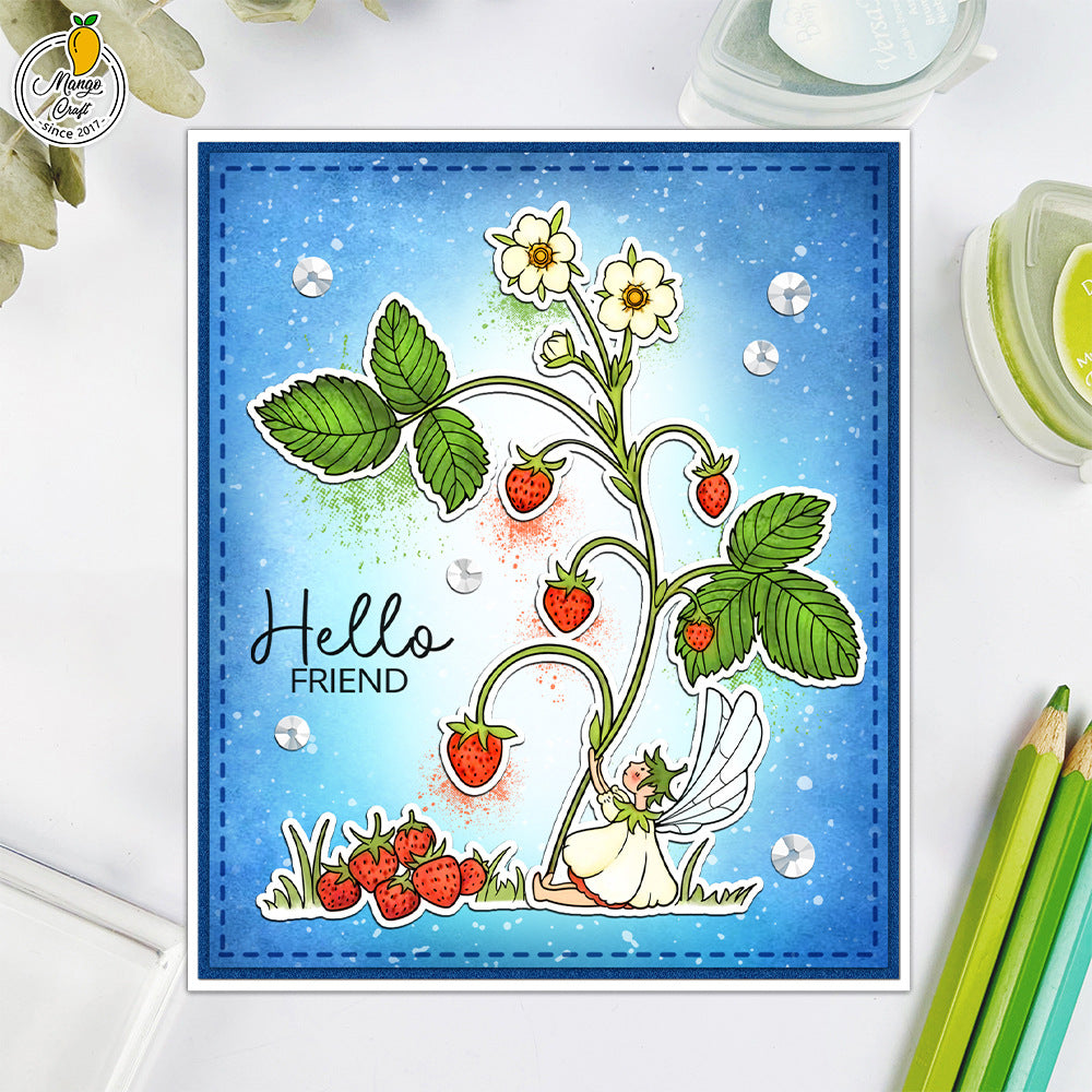 Cute Fairy Strawberry Dies & Stamps Set