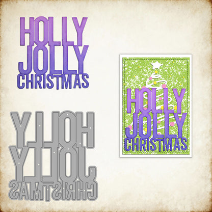 "HOLLY JOLLY CHRISTMAS" Phrase Metal Cutting Dies