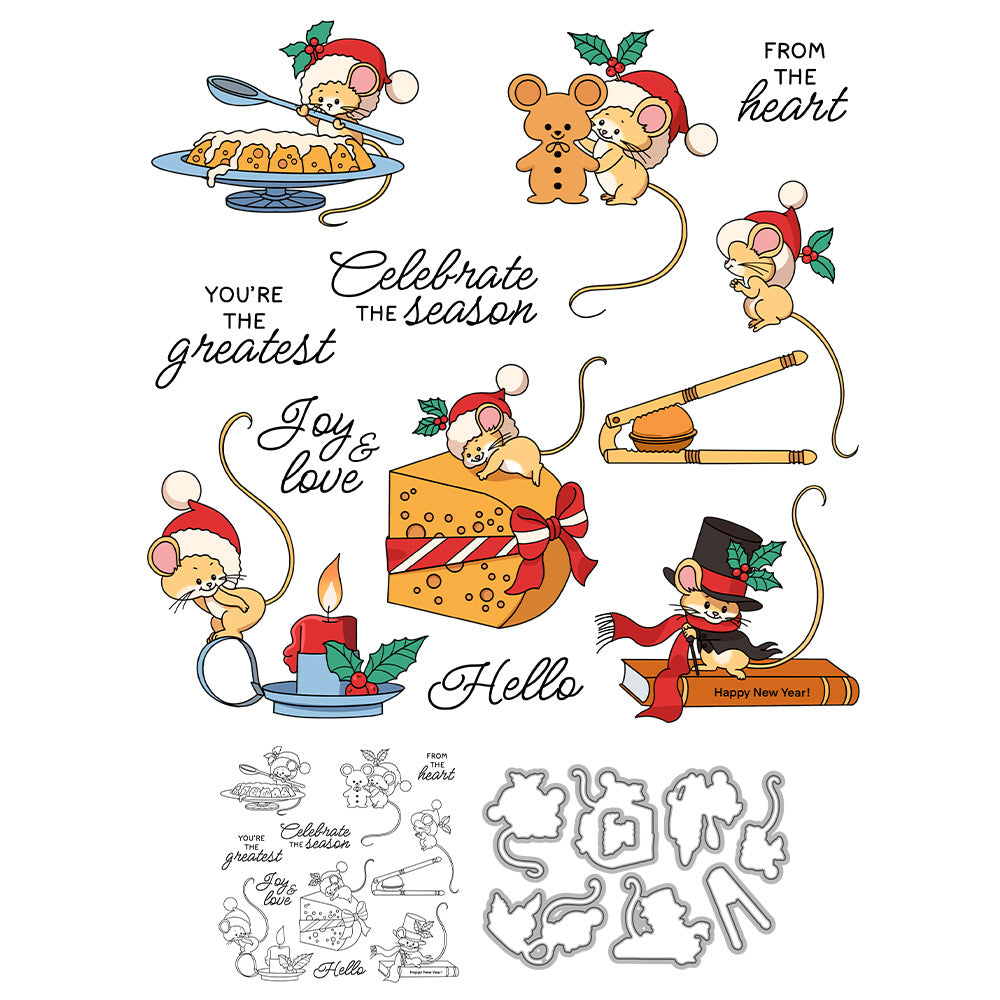 Winter Greedy Mouse Dies & Stamps Set