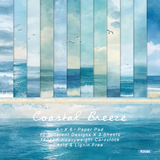 24PCS 6" Coastal Breeze Scrapbook Paper & Cardstock