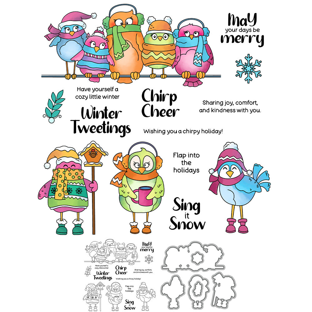 Winter Birds Dies & Stamps Set