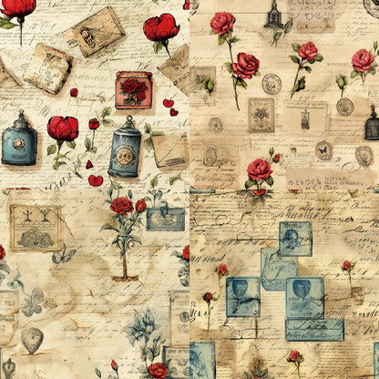 24PCS 6" Love Letter Scrapbook Paper & Cardstock