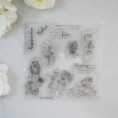 Girls Go On Vacation Clear Stamps