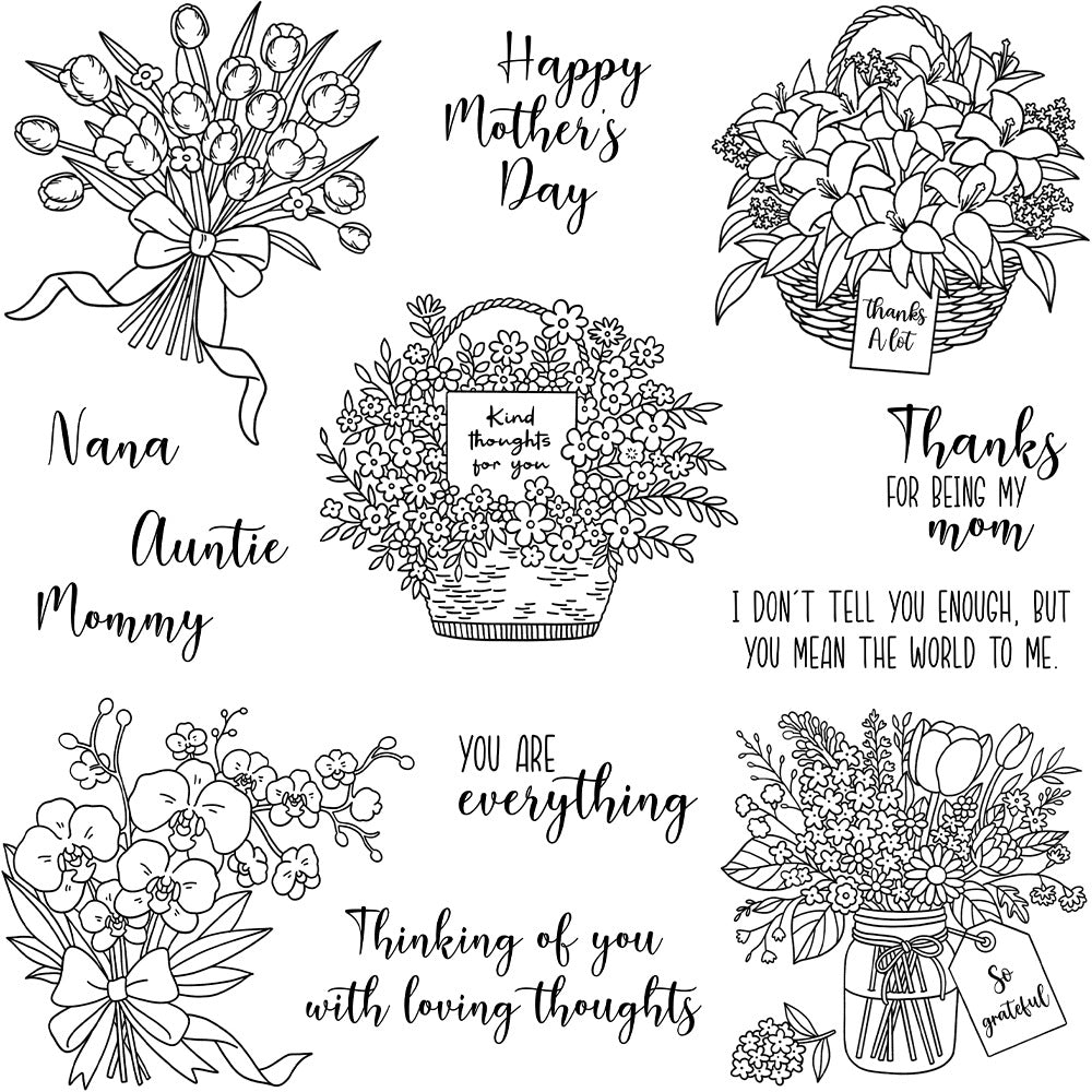 Bouquets and Flower Baskets Clear Stamps