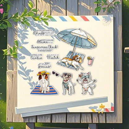 Puppy Beach Vacation Clear Stamps
