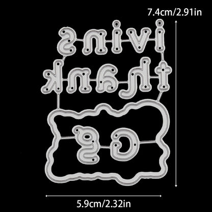 "Giving Thanks" Words Metal Cutting Dies