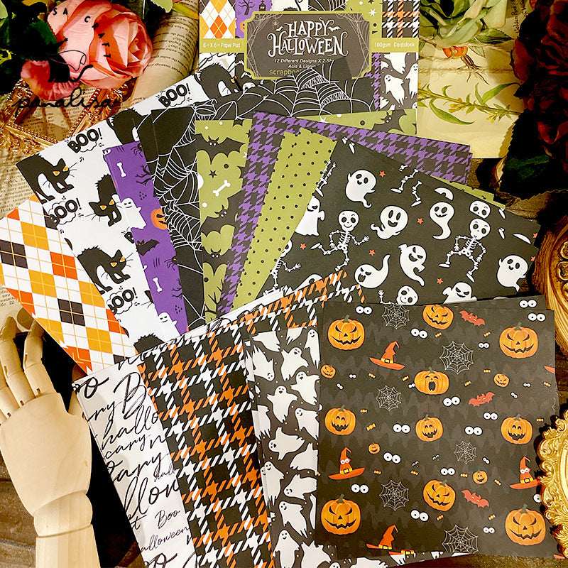 24PCS 6" Happy Halloween Scrapbook Paper & Cardstock