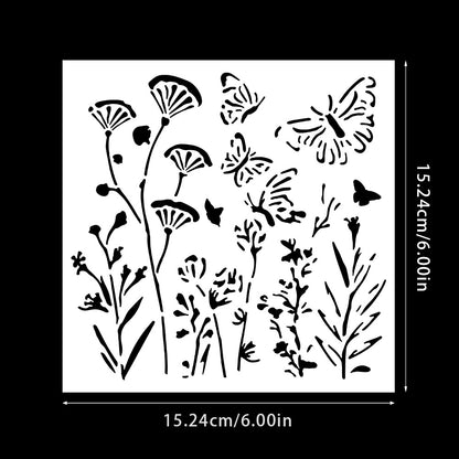 Flowers and Butterflies DIY Painting Hollow Stencil