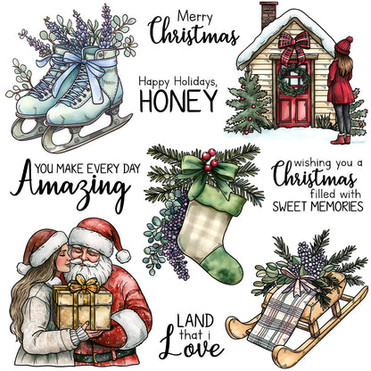 Christmas Elements Dies & Stamps Set