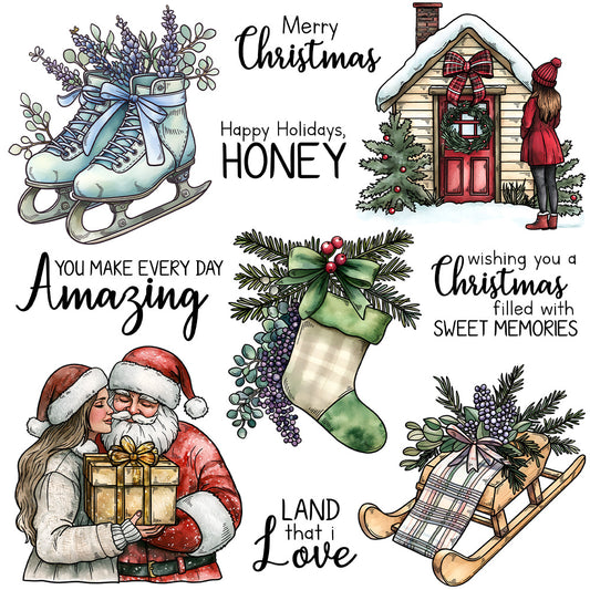 Christmas Elements Dies & Stamps Set