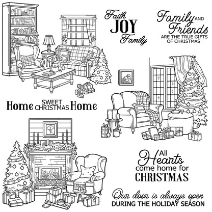 Cozy Home In Winter Clear Stamps