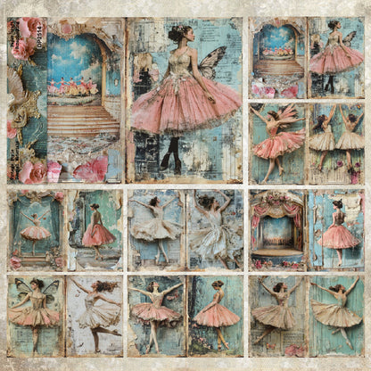 A5 Retro Dancing Girl Journal Scrapbook Paper
